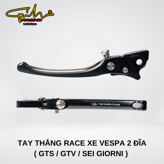 TAY THẮNG RACE XE VESPA 2 ĐĨA ( GTS / GTV / SEI GIORNI ) MÀU ĐEN